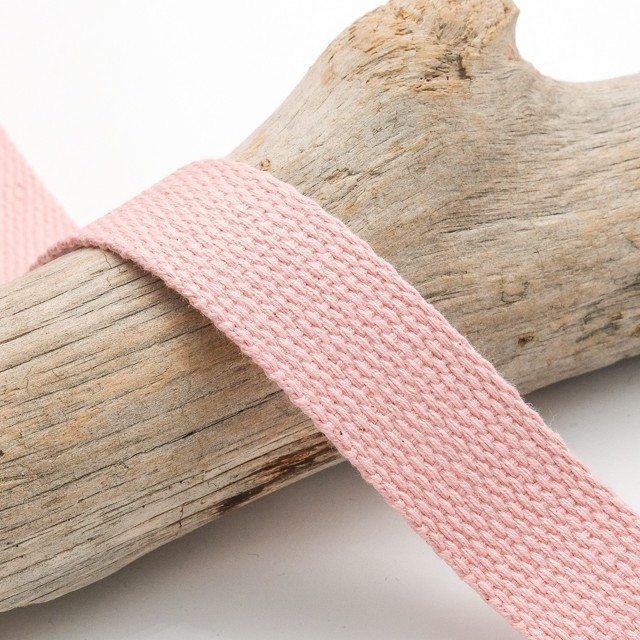 25mm Pink Cotton Webbing - Maison Klem
